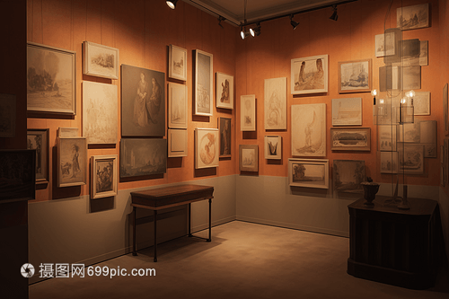 藝術展覽館內部作品展