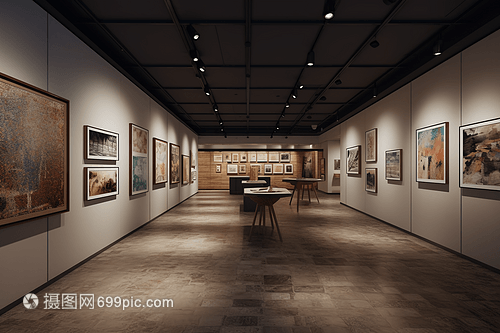 畫廊展覽館的內部照片